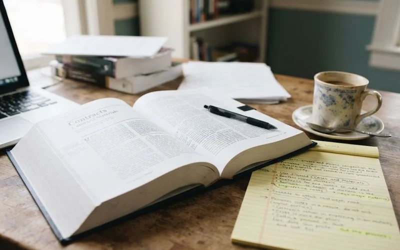 A homeowner reading a legal notice at their kitchen table with South Carolina foreclosure paperwork spread out